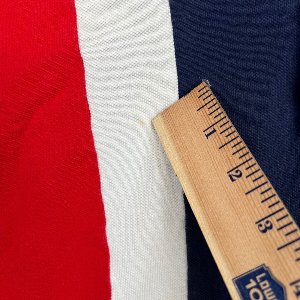 Kids Ralph Lauren Polo Shirt XL Blue Red White Colorblock Big Pony Logo - Picture 9 of 13